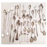 Group of assorted sterling & coin silver flatware