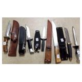 6 assorted knives - 5 with sheaths including Buck,