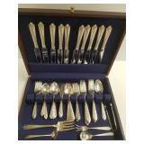 58 pieces Wallace sterling flatware in chest-
