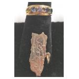 14k gold ring set with gemstones & 14k