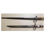 2 bayonets with scabbards