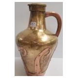Russian arts & crafts 13" metal pitcher