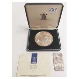 5 oz. sterling medallion & .999 fine silver 1 oz