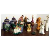 Group of Royal Doulton figures, cloisonne,