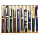 Case with 10 fountain pens incl. Cross,