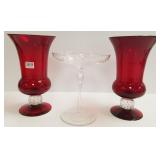 3 pieces art glass incl. Pairpoint controlled