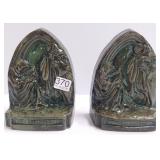 Rare pair Continental Faience tile bookends-