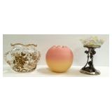 3 pieces American art glass- Mt. Washington,