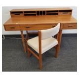 Danish modern writing desk & chair