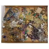 Group vintage costume, etc jewelry- some signed