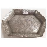 Small silver footed tray inset with 19 cent