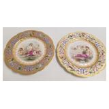 Two 10" hand painted  sevres portrait plates-