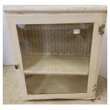 Vintage metal wall medical cabinet with beveled