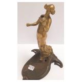 10" antique signed Art Nouveau bronze lamp base