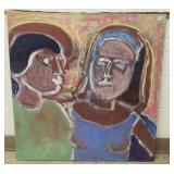 Unframed John Beauchamp oil on canvas 32"x 33"