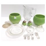 Group antique colored & pattern glass incl.