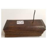 Antique wood cover book with 100 hand written