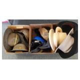 Collection of hats incl. Derby, Prussian, military