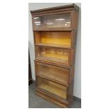5-section oak stacking bookcase-lacking one door