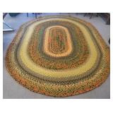 Vintage room size wool braided rug