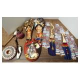 Group hand painted Native American pieces,