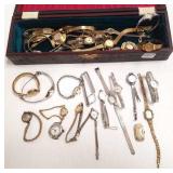 Group vintage, etc watches with 1 ladies 14k