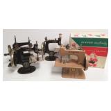 4 small singer sewing machines- 1 with box