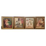 4 framed prints marked Germany etc.