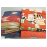 2 patchwork quilts & 2 blankets