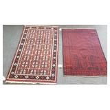 2 handmade oriental rugs approx. 3