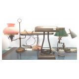 5 vintage lamps including desk & student style etc