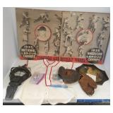 Group of sports items, etc incl. vintage gloves,