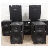Group of Genelec speakers & cables