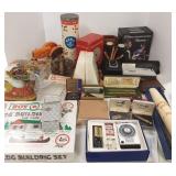 Group including binoculars, cross pens, bookends,
