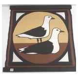 Signed Lars Hawkes mid century silk screen 24"