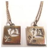 2 Tiffany & Co. sterling floral necklaces with box