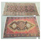 2 handmade oriental rugs approx. 3