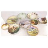 9 pieces of hand painted porcelain including