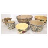 Group of Red Wing sponge bowls, Watt bowls, etc.