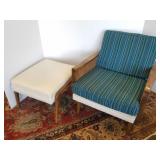 Mid Century arm chair & footstool