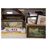 Group of framed prints, watercolor, etc.