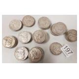 50 assorted U.S. silver 1/2 dollars