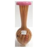 10" signed art glass vase