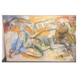 Framed John Beauchamp oil on canvas-unsigned-