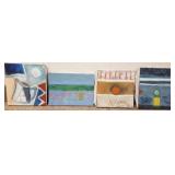 4 John Beauchamp oil on canvas-unsigned- 8" x 11",