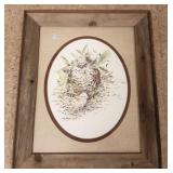 Framed signed & numbered Kathy Flynn litho- birds