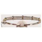 Sterling silver bracelet set with diamonds