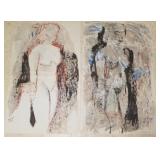 2 unframed signed John Beauchamp - 1951 paintings