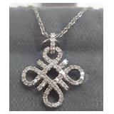 10k gold pendant on chain set with diamonds