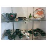 Group Lefton Holly Christmas pottery